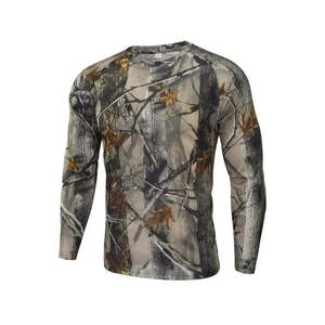 100% poliéster ropa deportiva ropa de caza camisas de manga larga rendimiento manga larga sublimación cuello redondo pesca caza camisas - Product Image 5