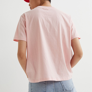 Nueva camiseta de verano para mujer con logotipo personalizado, Camiseta holgada lisa de gran tamaño de algodón con corte crudo para mujer - Product Image 6