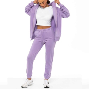 Survêtement pour femmes fabriqué professionnellement, logo personnalisé, fermeture éclair, jogging uni, survêtement d'hiver - Product Image 5