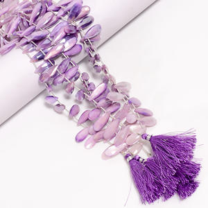 Perles enduites en forme de poire de pierre de lune, perles de pierre de lune violettes bio, perles de pierre de lune à facettes pour la fabrication de bijoux, - Product Image 6