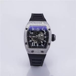 Reloj de Lujo para Hombre, Único, con Diamante Moissanite VVS, Movimiento Mecánico, Cristal, Resistente al Agua 10m, Caja Plateada, Automático, Hecho a Mano, EGL - Product Image 5