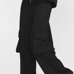 กางเกงคาร์โก้ขายาวผู้หญิงเอวกลางขาตรง, กางเกงลำลองหลายกระเป๋าลูกไม้สำหรับฤดูใบไม้ผลิฤดูใบไม้ร่วงฤดูหนาว - Product Image 3
