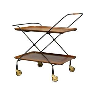 Best Selling Modern High Quality 2 Tier Service <b>Trolley</b> for Home <b>Hotel</b> Office Use at Wholesale Price Handmade SS <b>Trolley</b> - Product Image 1
