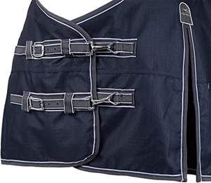 Equinate Oakland Highneck Rain <b>Blanket</b> With Fleece 165 cm Navy Lightweight Folding - Product Image 5