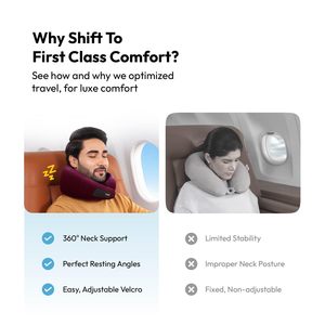 Almohada de Viaje Redonda y Portátil de Espuma Viscoelástica con Terciopelo Frío - Product Image 4