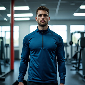 ชุดกีฬาฤดูหนาวของผู้ชายแจ็คเก็ตผ้านิ่มสำหรับฝึกวิ่งวิ่งระบายอากาศได้ดีมีซิปคอตั้งด้านหน้าแบบลำลอง - Product Image 3