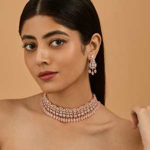 Zircon Necklace 170680 Elegant <b>Wedding</b> <b>Accessory</b> with Dazzling Zircon Stones - Product Image 1