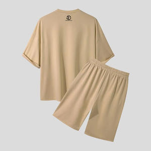 Vente en gros d'ensembles d'été pour hommes en coton 2 pièces ensembles streetwear décontractés courts pour hommes ensemble court 2 pièces pour hommes - Product Image 2