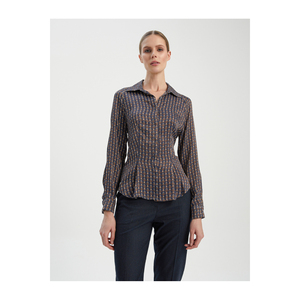 VISKON Blusas y camisas para mujer Detalle de pila de satén desmontable con Baskil Gomlek - Product Image 3