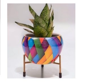 Jardinière décorative de grande taille, nouveau design, jardinière artisanale, finition émaillée, jardinières en métal artisanales - Product Image 1