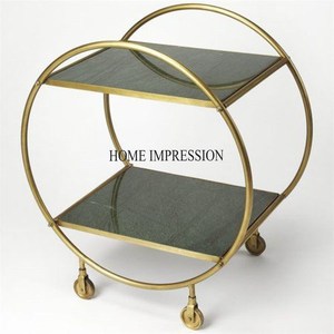 Luxurious Quality Metal Made High Grade Gold Plated Modern Creative Art Designer <b>Luggage</b> Racks With Wheels From Indian Supplier - Product Image 3