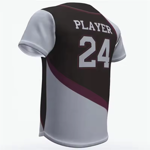 Conjunto de Jersey de ropa deportiva a rayas azules con botones completos para hombre, uniformes de equipo de béisbol y softbol de talla grande transpirables impresos - Product Image 5