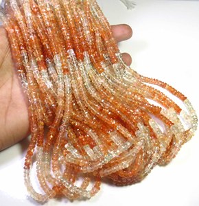 Perles de pierres précieuses en pierre de soleil arc-en-ciel naturelle africaine, rondes, facettées, confettis, 4,5 mm, multi-facettes, qualité supérieure, non traitées, brin de 14 pouces - Product Image 2