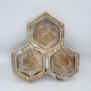 Plateau de service en bois d'acacia avec finition antique blanchie à prix compétitif, best-seller, nouveau design, pour la maison, les restaurants et les hôtels - Product Image 1