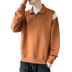 Wholesale Half Zipper Sweatshirt Men Streetwear Zip Hoodie Vintage Sweatshirt Blank Crew Neck Men's Oversize Polo Hoodies - Product Image 5