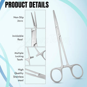 Fórceps de hemostato Crile, abrazadera de bloqueo quirúrgica de acero inoxidable, instrumento médico reutilizable para uso clínico - Product Image 2