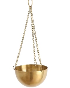 Panier de jardinière suspendu en métal pour décoration de jardin, support de plante en fil rond avec chaîne de haute qualité - Product Image 1