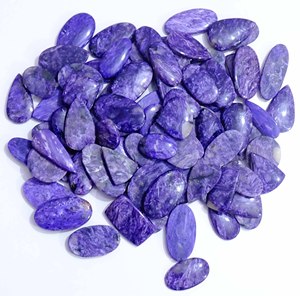 Belle Charoite Naturelle Pierres Précieuses En Vrac En Gros Mélange Forme Cabochon pour La Fabrication De Bijoux En Quartz - Product Image 3