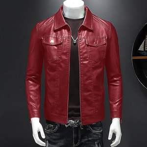 Veste en cuir pour homme en moto Vestes de motard noires Vintage Faux Leather Outwear Casual Lightweight - Product Image 4