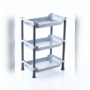 Étagère ouverte en plastique à 3 niveaux de qualité industrielle personnalisée en gros, haute performance, solutions de stockage pour la maison et l'hôtel - Product Image 1