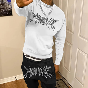 New Stylish Printed Wholesale Sweat Suits Casual Design Breathable O-Neck Tracksuits Trending High Quality <b>Organic</b> 2 Piece Set - Product Image 5