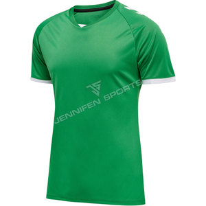 Vente en gros T-shirt uni de haute qualité 100% tissu polyester, col en V, logo personnalisé, étiquette intérieure du cou - Product Image 2