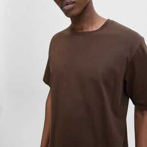 เสื้อยืดผู้ชายคุณภาพสูง ไซส์ใหญ่ ผ้าฝ้ายเนื้อหนา ซักแล้ว สีพื้น เรียบง่าย สไตล์วินเทจ ขายส่ง รับทำโลโก้ตามสั่ง OEM - Product Image 4