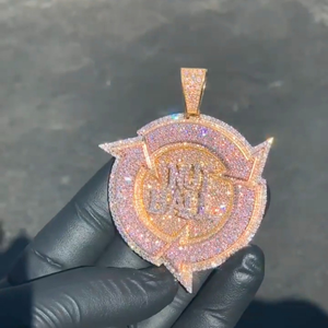 925 Sterling pendentif en diamant de haute qualité pendentif Hip Hop personnalisé pendentif en diamant en argent glacé - Product Image 4
