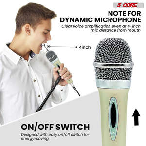 ไมโครโฟน 5Core XLR ไดนามิก ไมค์คาราโอเกะ ไมค์ร้องเพลง ไมค์สตูดิโอ ไมค์แบบมือถือ - Product Image 3