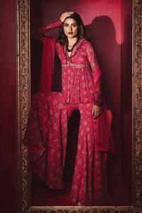 ใหม่ชุดKurti-plazzoคุณภาพดีGeorgette Topพร้อมพิมพ์สวยงามและชุดGeorgette Sharara Kurti - Product Image 3