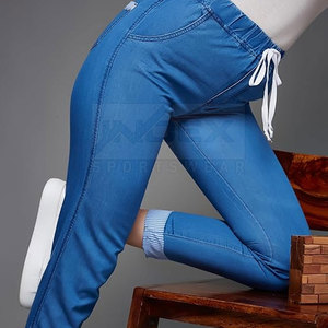 Pakistan fabricant meilleure qualité Style décontracté femmes taille moyenne jean pantalon respirant Premium hiver bas quantité minimale de commande uni teint 100% - Product Image 5