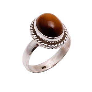 Natural <b>tiger</b> <b>Eye</b> Gemstone <b>Rings</b> 925 Sterling Silver Jewelry Bulk Wholesale Fine 925 Silver Jewelry Manufacturer - Product Image 1