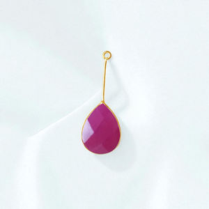 จี้รูปลูกแพร์สีชมพูสุดฮอตพร้อมจี้แบบ DIY ขนาด8x12มม. จี้ห้อย925เงิน-เครื่องประดับขายส่ง - Product Image 1