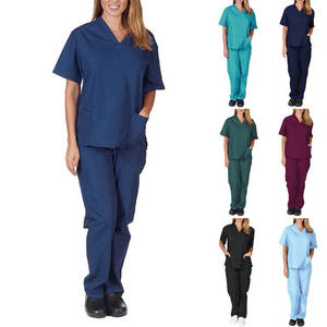 Conjunto de Uniformes Quirúrgicos Unisex de Alta Calidad con Cuello en V, Elegantes y Modernos, de Tela de Lona Transpirable para Hospitales - Product Image 6