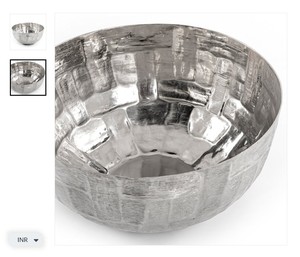 Unique Decorative Silver Bowl Artistic Luxury Tabletop Centerpiece Elegant Home Accent Statement Piece - Product Image 6