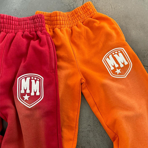 Pantalones de chándal de algodón de rizo francés vintage desteñidos al sol con logotipo personalizado, pantalones de chándal de lavado ácido de gran tamaño para hombre personalizados - Product Image 3