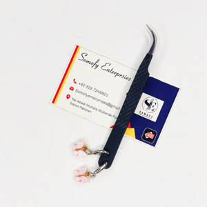 Pince à épiler professionnelle pour extension de cils en acier inoxydable antistatique embouts de fibres de précision durables charme papillon incurvé fort - Product Image 3