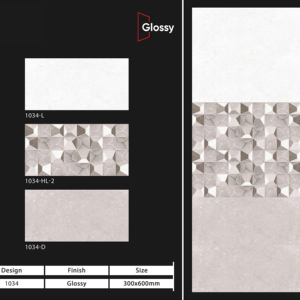 Azulejos cerámicos para pared interior de 300x600 mm, para baño y cocina, acabado brillante, mate, con efecto de azúcar tallado, diseño de pared interior de lujo. - Product Image 1