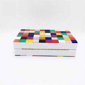 New Fashionable Marble Resin Woman Clutch Gold Plated Luxury <b>Butterfly</b> Solid Charm Clutch Complete Set Women's Wedding - Product Image 3