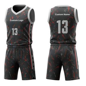 Ensemble de maillots de basket-ball en polyester respirant unisexe, avec design en sublimation personnalisée, vêtements de sport en gros, uniformes de baseball, softball - Product Image 1