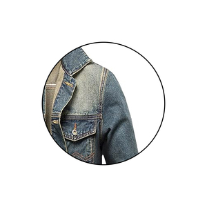 Veste en jean stylée pour hommes, tenue décontractée OEM, vente en gros de veste en jean en coton de haute qualité pour hommes, veste en jean personnalisée pour hommes à vendre - Product Image 4