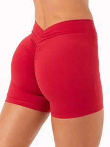 2025 personnalisé été taille basse femmes course Gym Fitness sport dos profond V Shorts Scrunch bout à bout taille haute Yoga Shorts - Product Image 5