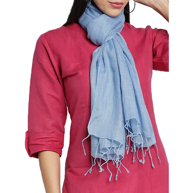 Luxury Solid Linen Scarfs Stoles For Women Casual Wear Wholesale High Quality Hot Made With 100% Linen Made By Zed Aar Exports