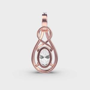 จี้เพชรทรงรีรูปอินฟินิตี้ ทอง 9K สีเหลือง/ขาวและโรสโกลด์ - Product Image 4