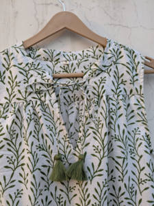 Pure Cotton Sweet Summer <b>Maxi</b> <b>Dress</b> Women Sleeveless <b>Bohemian</b> Floral Print Hand Block Printed Eco-Friendly Lightweight Indian - Product Image 5