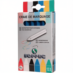 Craie de marquage bleue non peinte SOPPEC, boîte de 12 craies - Product Image 3