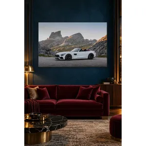 Fida White Mercedes-AMG Roadster in Rocky Mountains <b>Canvas</b> Print - Product Image 5