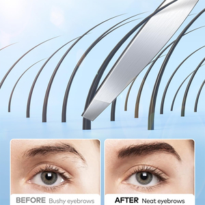 Wholesale Polish Finish Metal Steel <b>Eyebrow</b> Tweezers Slanted Tip <b>Hair</b> <b>Removal</b> Makeup Tool fFor Beauty - Product Image 2