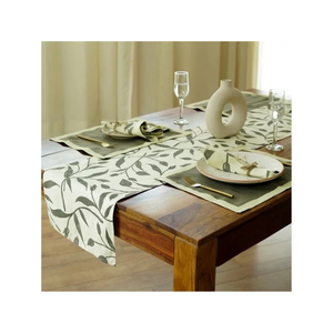 Chemin de table Artisian Blocks Patchwork 100% coton 280 GSM, tissage double face, écologique, lavable, durable, 40x220 cm, certifié GOTS - Product Image 3