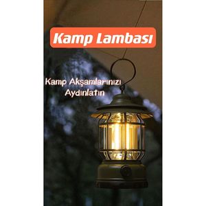 Luce nostalgica regolabile USB ricaricabile lampada da campeggio a LED luce bianca - Product Image 4